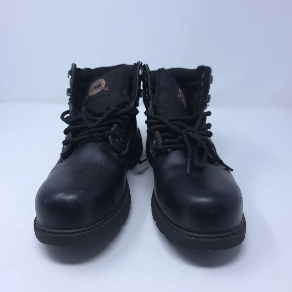 Brahma Mens Steel Toe Work Boots Black Leather MNBR46DP003 Size 6.5W